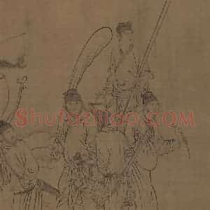 宋代 李公麟《西岳降灵图》国画人物工笔作品图片赏析