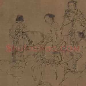 宋代 李公麟《西岳降灵图》国画人物工笔作品图片赏析