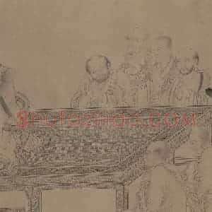 宋代 李公麟《维摩演教图》国画人物工笔作品图片赏析