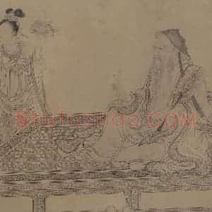 宋代 李公麟《维摩演教图》国画人物工笔作品图片赏析