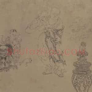 宋代 李公麟《维摩演教图》国画人物工笔作品图片赏析