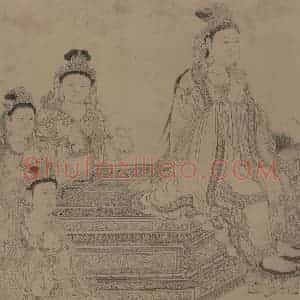 宋代 李公麟《维摩演教图》国画人物工笔作品图片赏析
