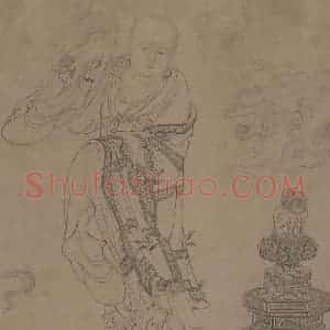 宋代 李公麟《维摩演教图》国画人物工笔作品图片赏析
