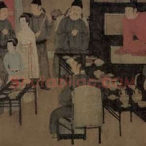 五代 顾闳中《韩熙载夜宴图》国画人物工笔作品图片赏析