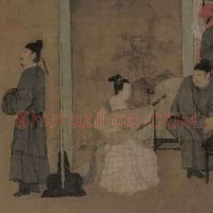 五代 顾闳中《韩熙载夜宴图》国画人物工笔作品图片赏析