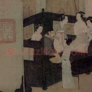 五代 顾闳中《韩熙载夜宴图》国画人物工笔作品图片赏析