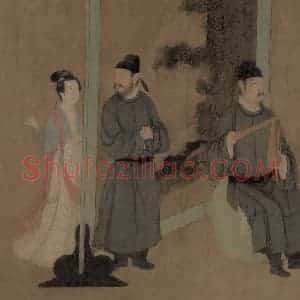 五代 顾闳中《韩熙载夜宴图》国画人物工笔作品图片赏析