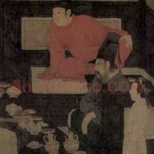 五代 顾闳中《韩熙载夜宴图》国画人物工笔作品图片赏析
