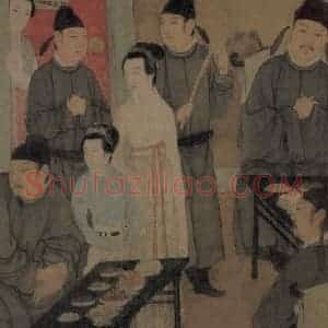 五代 顾闳中《韩熙载夜宴图》国画人物工笔作品图片赏析
