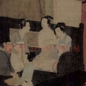 五代 顾闳中《韩熙载夜宴图》国画人物工笔作品图片赏析