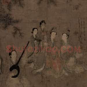 五代 阮郜《阆苑女仙图》国画人物工笔作品图片赏析