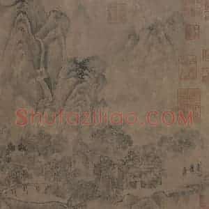 宋代 燕肃《春山图》国画山水工笔作品图片赏析