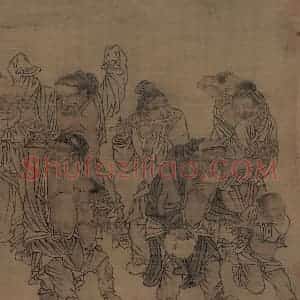 宋代 刘履中《田畯醉归图》国画人物作品图片赏析