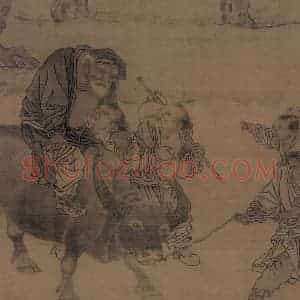 宋代 刘履中《田畯醉归图》国画人物作品图片赏析