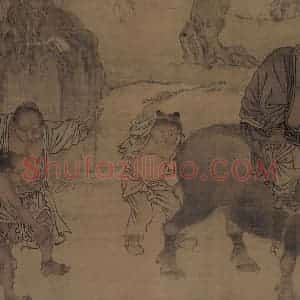 宋代 刘履中《田畯醉归图》国画人物作品图片赏析