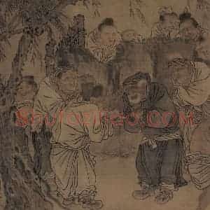 宋代 刘履中《田畯醉归图》国画人物作品图片赏析