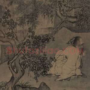 宋代 李唐《采薇图》国画人物作品图片赏析