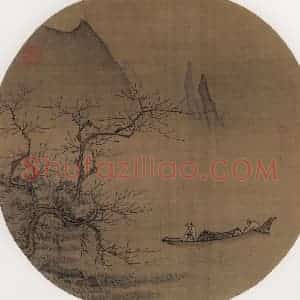 宋代《梅溪放艇》国画综合作品图片赏析