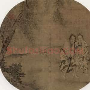 宋代《柳荫醉归》国画人物作品图片赏析