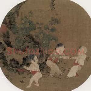 宋代《秋庭婴戏》国画人物作品图片赏析