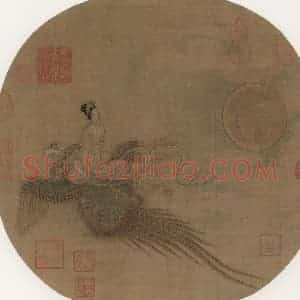 宋代《仙女乘鸾图》国画人物作品图片赏析