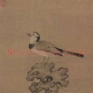 宋朝《绣羽鸣春图》国画花鸟作品图片赏析