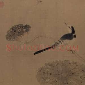 宋朝《疏荷沙鸟图》国画花鸟作品图片赏析