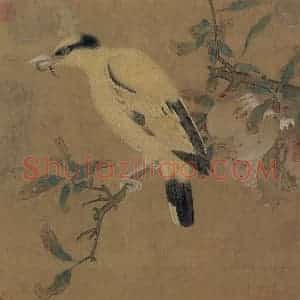 宋朝《榴枝黄鸟图》国画花鸟作品图片赏析