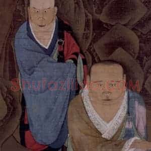 宋代 陆信忠《第十五尊者-阿氏多尊者图》国画综合作品图片赏析