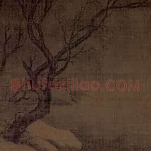 宋代 马麟《柳堤牧童图》国画综合作品图片赏析