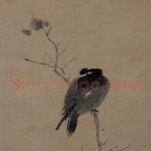宋代 牧溪《叭叭鸟图》国画花鸟作品图片赏析