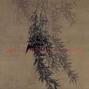 宋代 牧溪《柳燕图》国画花鸟作品图片赏析