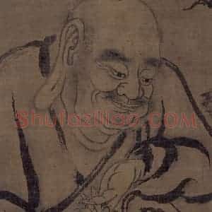 五代 贯休《罗汉图(2)》国画人物作品图片赏析