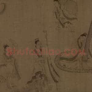 宋代《摹顾恺之斲琴图》国画人物工笔作品图片赏析