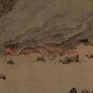 宋代《秋林观泉图》国画山水工笔作品图片赏析