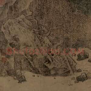 宋代《秋林观泉图》国画山水工笔作品图片赏析