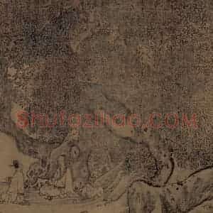 宋代《秋林观泉图》国画山水工笔作品图片赏析