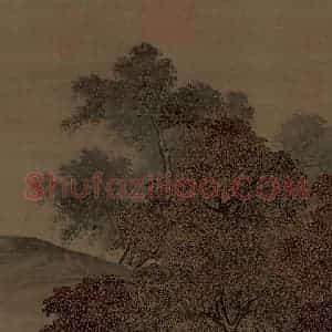 宋代《秋林放犊图》国画花鸟工笔作品图片赏析