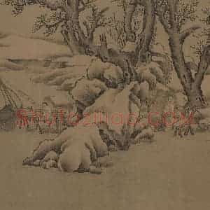 宋代《雪渔图》国画综合工笔作品图片赏析