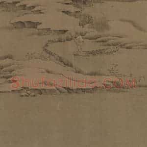 宋代《雪渔图》国画综合工笔作品图片赏析