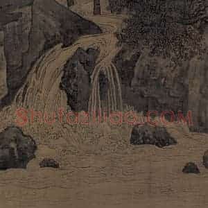 宋代《秋山红树图》国画山水工笔作品图片赏析