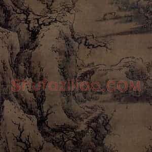 宋代《雪山行旅图》国画山水工笔作品图片赏析