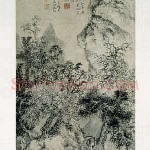 谢时臣策杖寻幽图轴