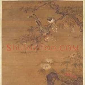 吕纪榴葵绶鸡图轴