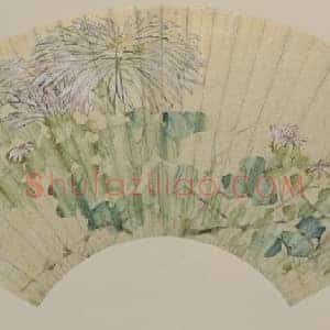 虚谷菊花图扇页