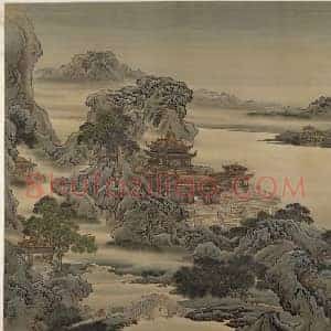 袁耀九成宫图轴