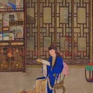 胤禛行乐图册·围炉观书页