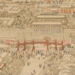 徐扬京师生春诗意图轴