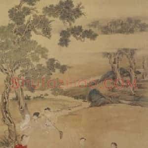 丁观鹏乾隆皇帝洗象图轴