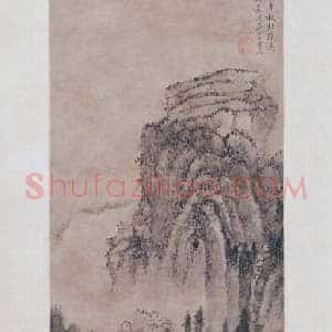 杜琼为吴宽作山水图轴